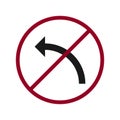left arrow with a red slash, left-prohibited sign v.1