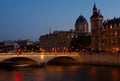 Left Bank after Sunset, Paris, France Royalty Free Stock Photo