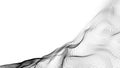 Left bottom abstract digital array wireframe black particles wave on white background Royalty Free Stock Photo