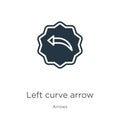 Left curve arrow icon vector. Trendy flat left curve arrow icon from arrows collection isolated on white background. Vector Royalty Free Stock Photo