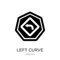 left curve icon in trendy design style. left curve icon isolated on white background. left curve vector icon simple and modern Royalty Free Stock Photo