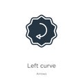 Left curve icon vector. Trendy flat left curve icon from arrows collection isolated on white background. Vector illustration can Royalty Free Stock Photo