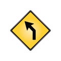 Left curve sign. Vector illustration decorative design