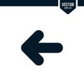 Left direction arrow icon collection in solid color or glyph style Royalty Free Stock Photo