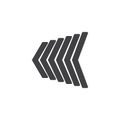 Left direction arrows vector icon Royalty Free Stock Photo