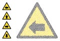 Left Direction Warning Collage of Covid Virus Infection Icons