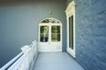 Left Door of the front porch of the Manoir Papineau National Historic Site of Canada Royalty Free Stock Photo