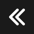 Left double arrow dark mode glyph ui icon