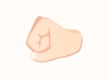 Left facing fist icon. Hand gesture emoji vector