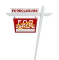 Left Facing Foreclosure Sold For Sale Real Estate Sign Isolated Royalty Free Stock Photo