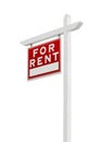 Left Facing For Rent Real Estate Sign Isolated on a White Background Royalty Free Stock Photo