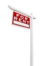 Left Facing For Rent Real Estate Sign on White Royalty Free Stock Photo