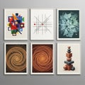 Left features geometric multicolored shapes top middle shows Royalty Free Stock Photo