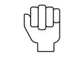 left fist hand icon gesture line symbol web app sign