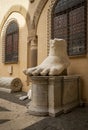 Left foot of the Colossus of Constantine in the Palazzo dei Conservatori in Rome, Italy