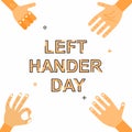 Left hand with different gesture illustration.