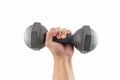 Left hand with dumbbell