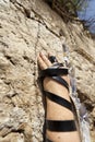 Phylacteries Wrapped Hand on the Western Wall