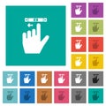 Left handed scroll left gesture square flat multi colored icons Royalty Free Stock Photo