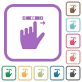 Left handed scroll right gesture simple icons Royalty Free Stock Photo