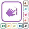 Left handed scroll up gesture simple icons Royalty Free Stock Photo