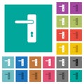 Left handed simple door handle square flat multi colored icons