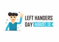 Left hander flat illustration design.