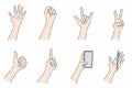 Left Hander`s Day, Collection of left hand in various gestures