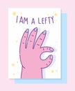 Left handers day, hand showing like gesture cartoon celebration