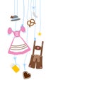 Left Hanging Oktoberfest Icons Pink And Brown