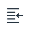 left indent icon vector from text editor concept. Thin line illustration of left indent editable stroke. left indent linear sign