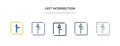 Left intersection icon in different style vector illustration. two colored and black left intersection vector icons designed in