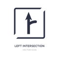 left intersection icon on white background. Simple element illustration from Maps and Flags concept