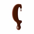 Left parenthesis from latin alphabet of chocolate Royalty Free Stock Photo