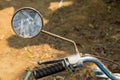 Left rear mirror and hand bar with brake system of vintage Japan