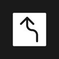 Left reverse turn arrow dark mode glyph ui icon