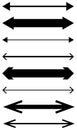 Left and right arrow, pointer, cursor in opposite direction. Intersection, navigation, forward-backward arrow element