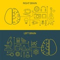 Left and right brain functions concept Royalty Free Stock Photo
