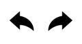 Left and right curve arrow icon. Backward and forward sign. Undo and redo symbol