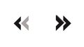 Left and Right Double Arrows Icon Set, Back and Forward Navigation Symbols Royalty Free Stock Photo