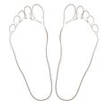 Left and right foot soles contour illustration