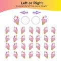 Left or Right Worksheet Royalty Free Stock Photo