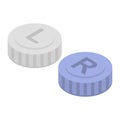 Left right lens cap icon, isometric style Royalty Free Stock Photo