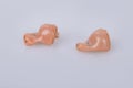Modern hearing aids on white background Royalty Free Stock Photo
