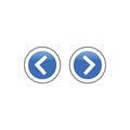 Left, right, previous, next or back and forth round arrows flat vector icon for apps and websites. Stock Vector illustration