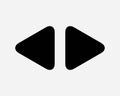 Left Right Triangle Arrow Icon Forward Backward Next Skip Back Previous Two 2 Black White Sign Symbol EPS Vector