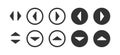 Left, rigth, up, down arrows icon. Pointer symbol. Sign app button vector Royalty Free Stock Photo