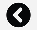 Left Round Caret Arrow Circle Button Side Swipe Previous Page Before West Beside Gesture Direction Aim Icon Sign Shape Vector