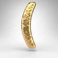 Left round bracket symbol on white background. Hammered brass 3D sign with shiny metallic texture