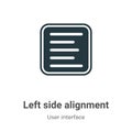 Left side alignment vector icon on white background. Flat vector left side alignment icon symbol sign from modern user interface Royalty Free Stock Photo
